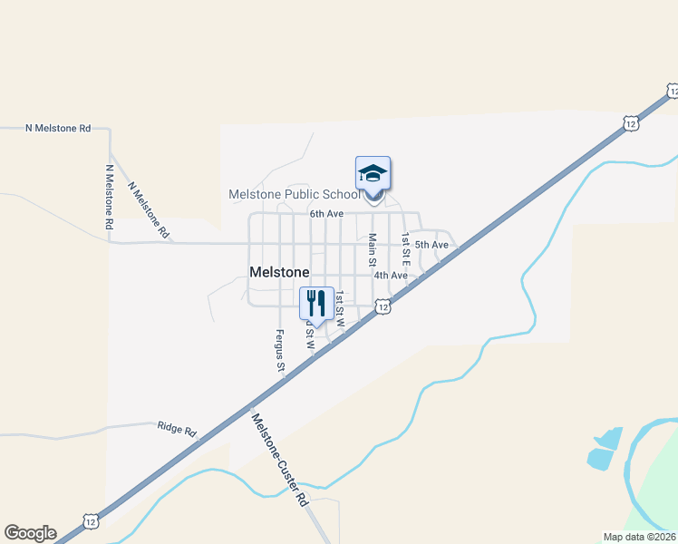 map of restaurants, bars, coffee shops, grocery stores, and more near in Melstone