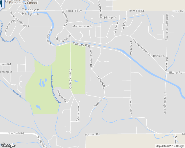 map of restaurants, bars, coffee shops, grocery stores, and more near 502 Canyon Road in Yakima
