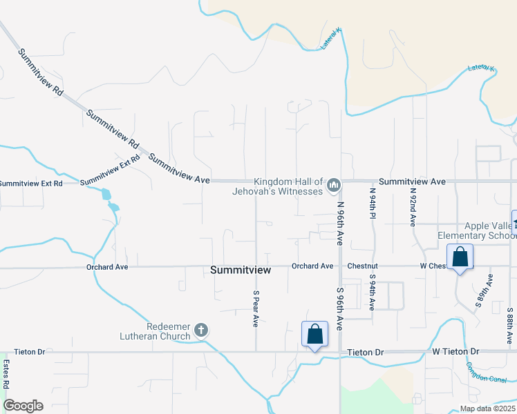 map of restaurants, bars, coffee shops, grocery stores, and more near 5 North Pear Avenue in Yakima