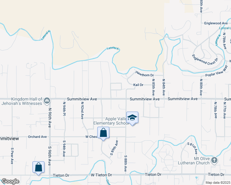 map of restaurants, bars, coffee shops, grocery stores, and more near 8805 Summitview Ave in Yakima