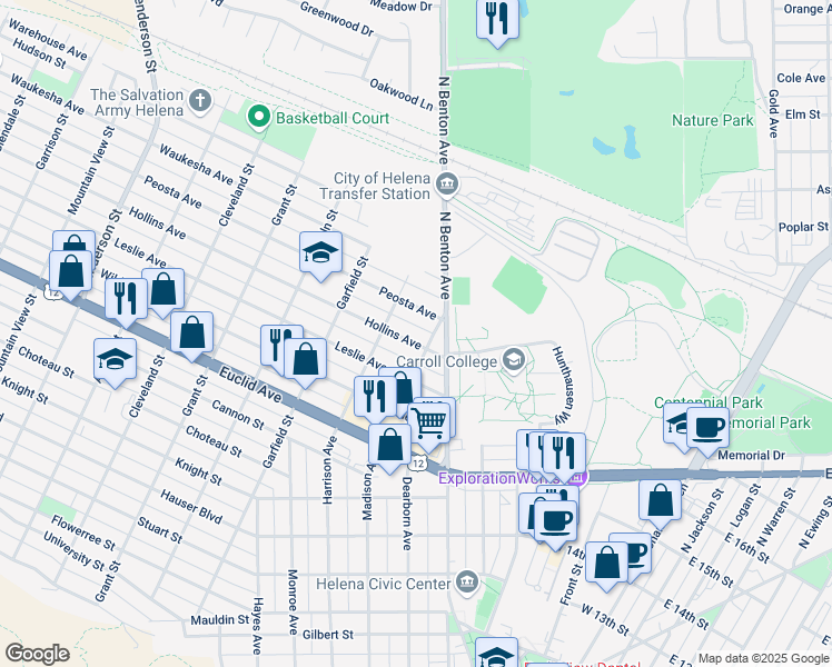 map of restaurants, bars, coffee shops, grocery stores, and more near 512 Hollins Avenue in Helena