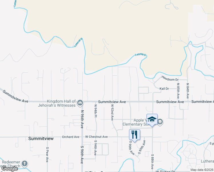 map of restaurants, bars, coffee shops, grocery stores, and more near 209 North 93rd Avenue in Yakima