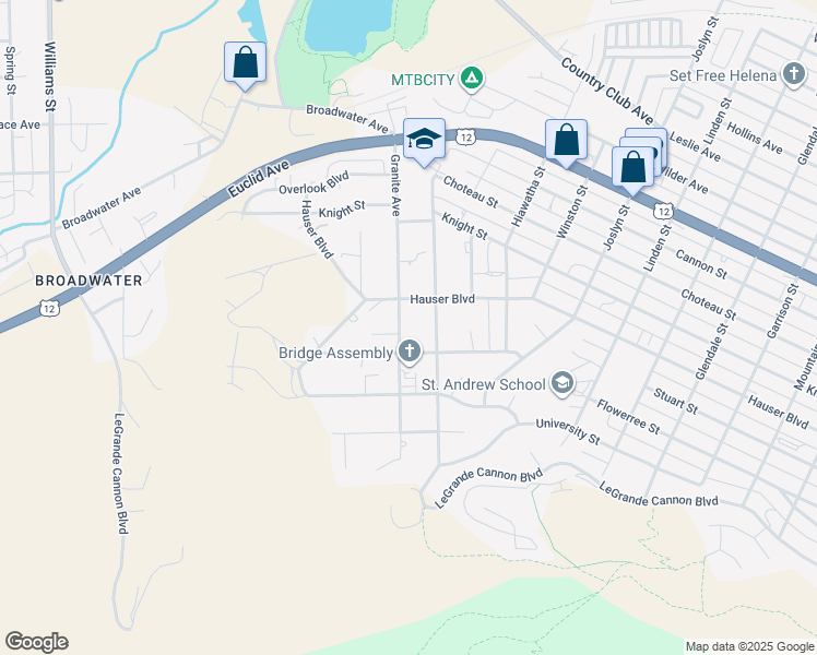 map of restaurants, bars, coffee shops, grocery stores, and more near 845 Granite Avenue in Helena