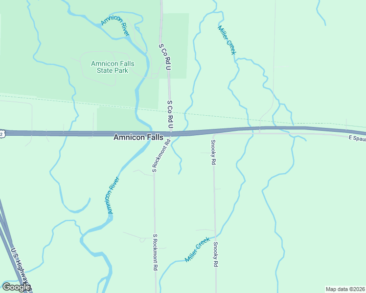 map of restaurants, bars, coffee shops, grocery stores, and more near 8058 U.S. 2 in South Range