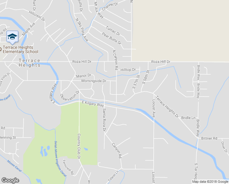 map of restaurants, bars, coffee shops, grocery stores, and more near 214 North Canyon Road in Yakima