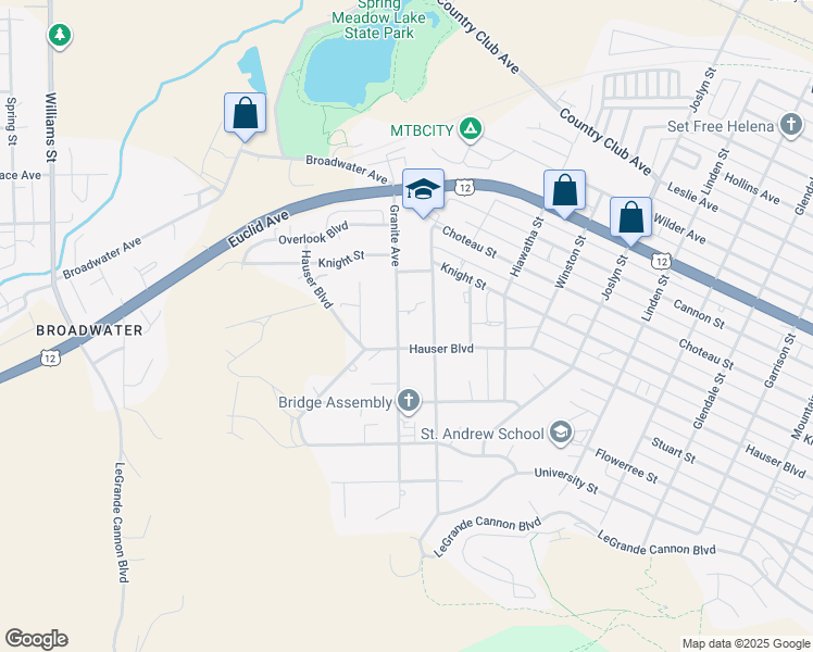 map of restaurants, bars, coffee shops, grocery stores, and more near 909 Granite Avenue in Helena