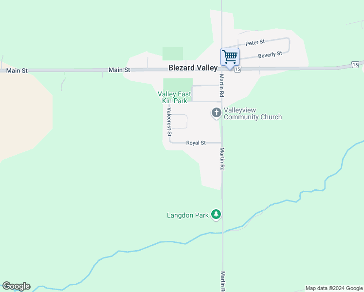 map of restaurants, bars, coffee shops, grocery stores, and more near 2747 Royal Street in Blezard Valley