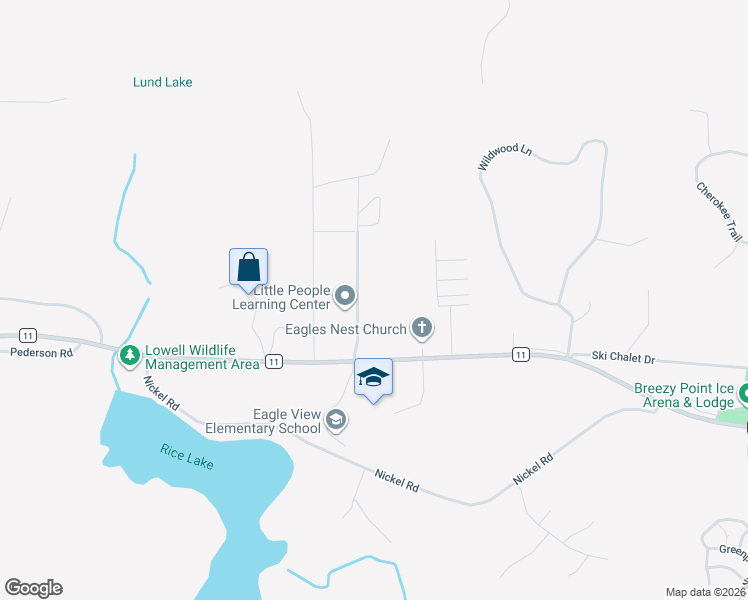 map of restaurants, bars, coffee shops, grocery stores, and more near 31056 Edgewater Farm Drive in Pequot Lakes