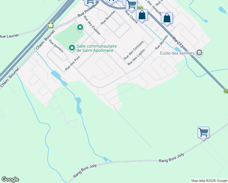 map of restaurants, bars, coffee shops, grocery stores, and more near 78 Rue du Grenat in Saint-Apollinaire