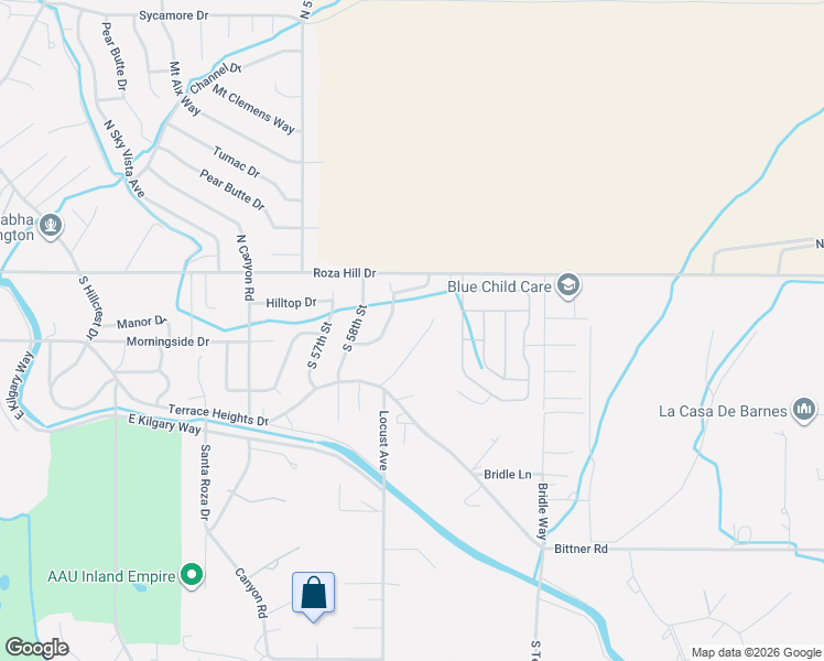 map of restaurants, bars, coffee shops, grocery stores, and more near 5820 Morningside Dr in Yakima