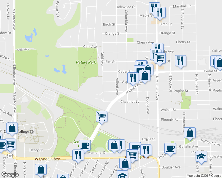 map of restaurants, bars, coffee shops, grocery stores, and more near 724 Poplar Street in Helena