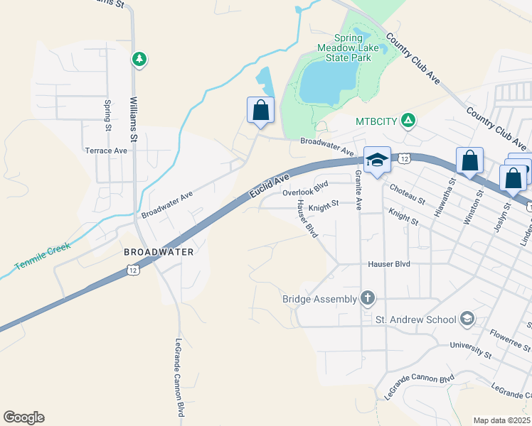 map of restaurants, bars, coffee shops, grocery stores, and more near 2843 Knight Street in Helena