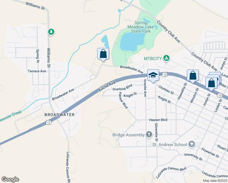 map of restaurants, bars, coffee shops, grocery stores, and more near 2712 Overlook Boulevard in Helena