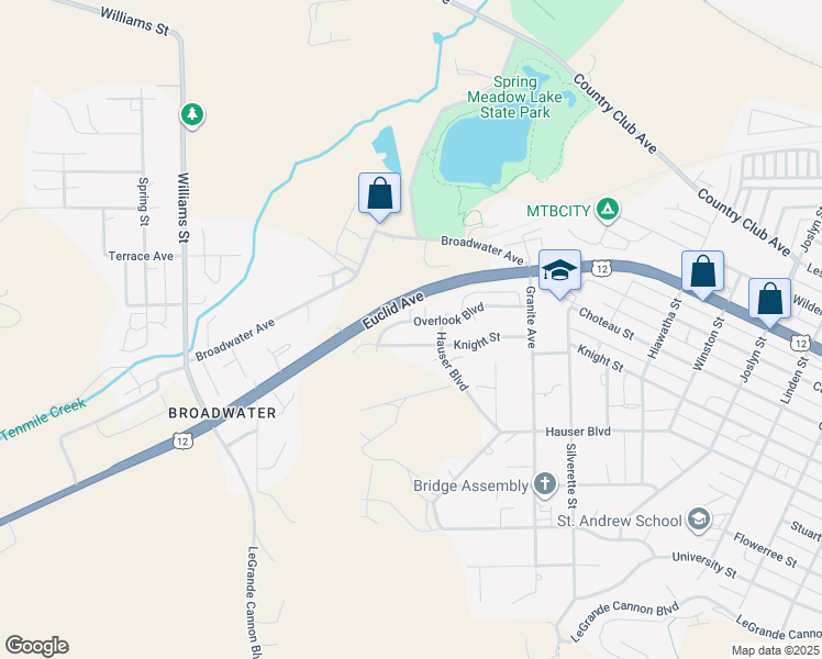 map of restaurants, bars, coffee shops, grocery stores, and more near 2834 Overlook Boulevard in Helena