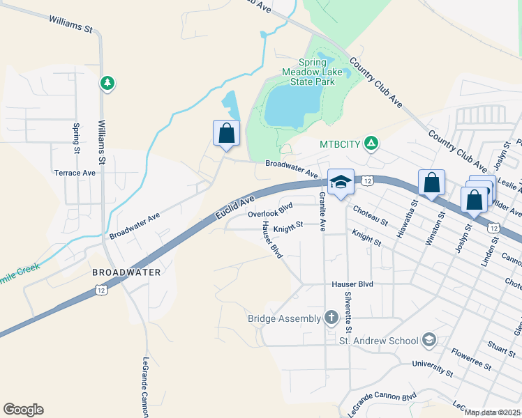 map of restaurants, bars, coffee shops, grocery stores, and more near 2712 Overlook Boulevard in Helena