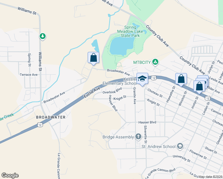 map of restaurants, bars, coffee shops, grocery stores, and more near 2712 Overlook Boulevard in Helena