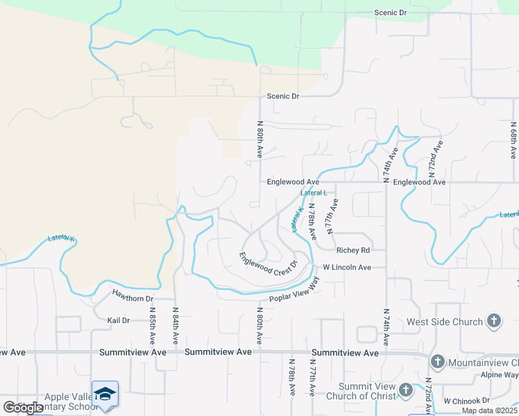 map of restaurants, bars, coffee shops, grocery stores, and more near 500 North 80th Avenue in Yakima