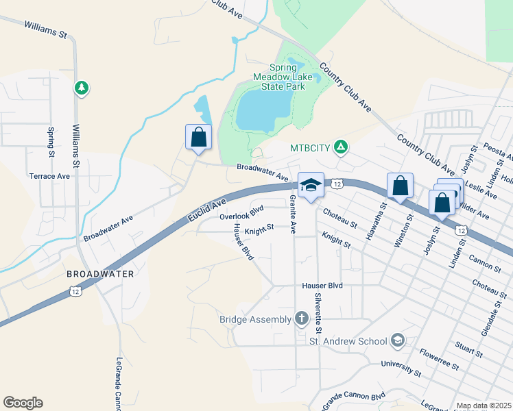 map of restaurants, bars, coffee shops, grocery stores, and more near 2615 Westwood Loop in Helena