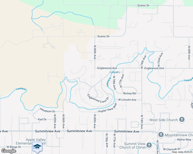 map of restaurants, bars, coffee shops, grocery stores, and more near 500-506 North 80th Avenue in Yakima