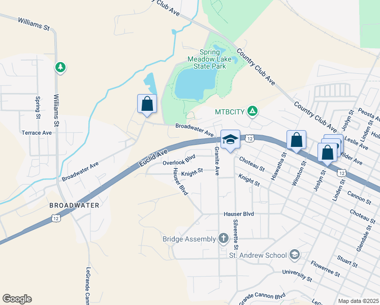 map of restaurants, bars, coffee shops, grocery stores, and more near 2615 Westwood Loop in Helena