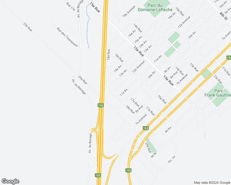 map of restaurants, bars, coffee shops, grocery stores, and more near 1797 12e Avenue in Shawinigan