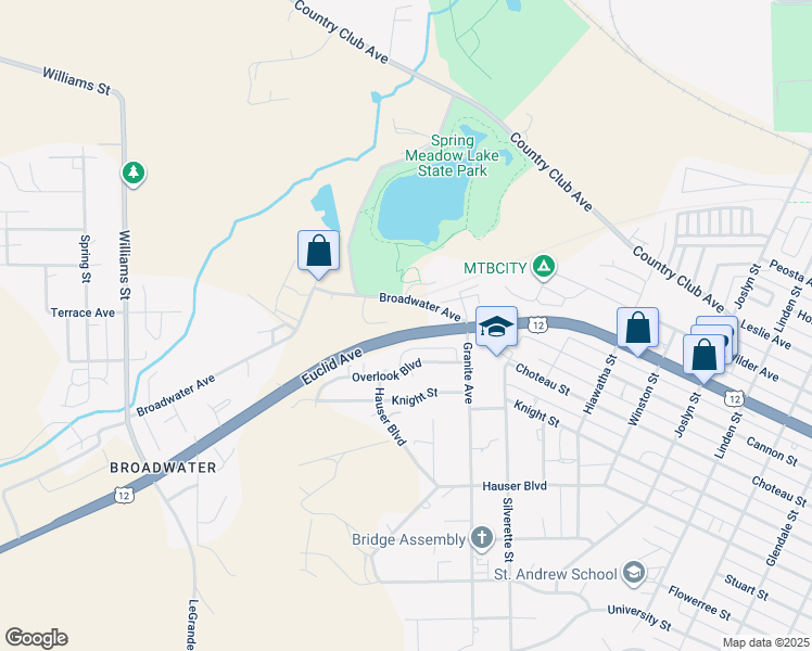 map of restaurants, bars, coffee shops, grocery stores, and more near 2650 Euclid Avenue in Helena