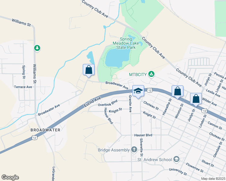 map of restaurants, bars, coffee shops, grocery stores, and more near 2650 Euclid Avenue in Helena