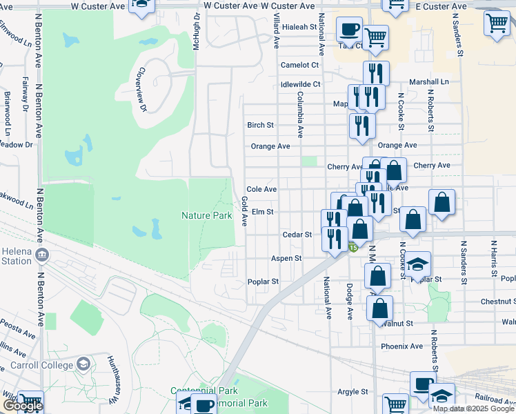 map of restaurants, bars, coffee shops, grocery stores, and more near 716 Elm Street in Helena