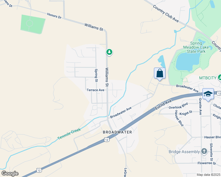 map of restaurants, bars, coffee shops, grocery stores, and more near 3260 Terrace Avenue in Helena