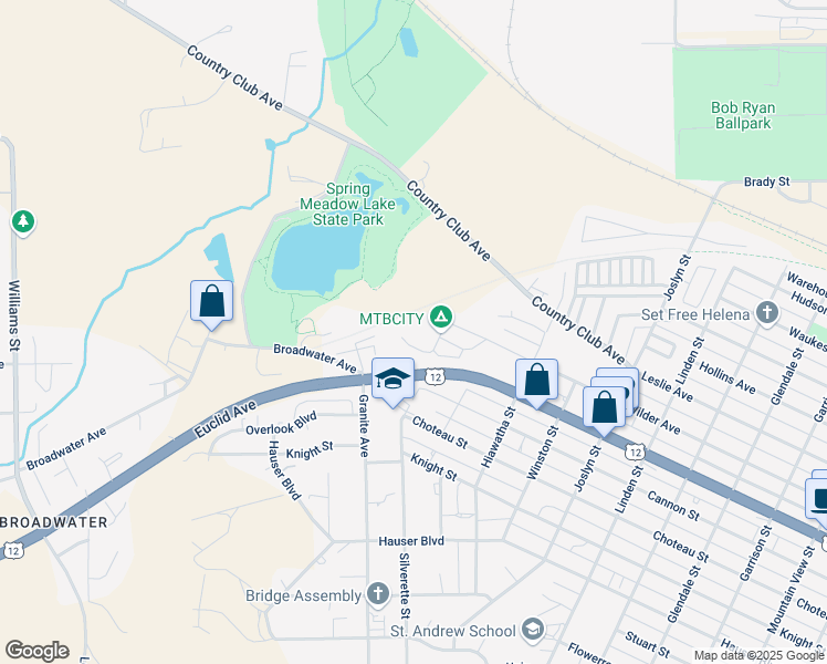 map of restaurants, bars, coffee shops, grocery stores, and more near 2416 Wilder Avenue in Helena