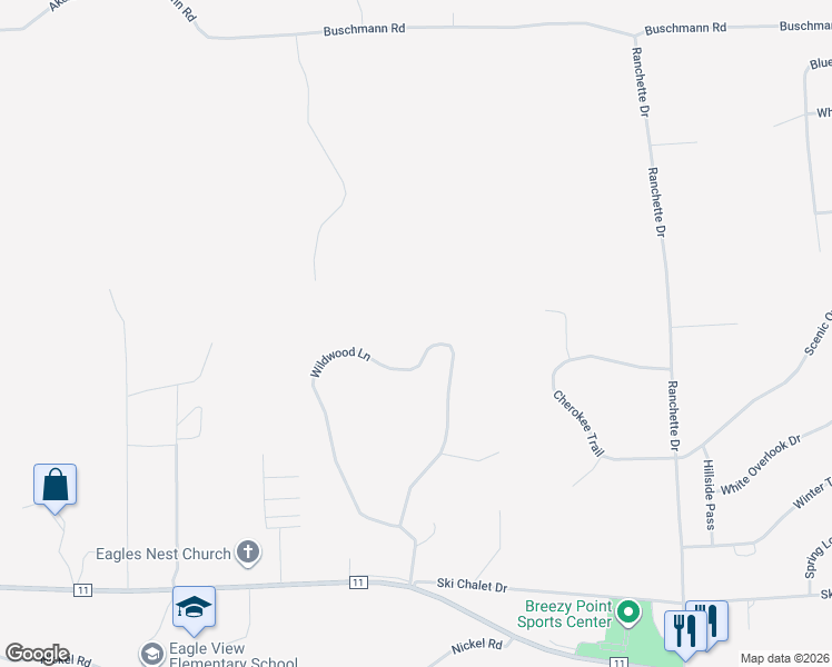 map of restaurants, bars, coffee shops, grocery stores, and more near 31317 Wildwood Lane in Pequot Lakes