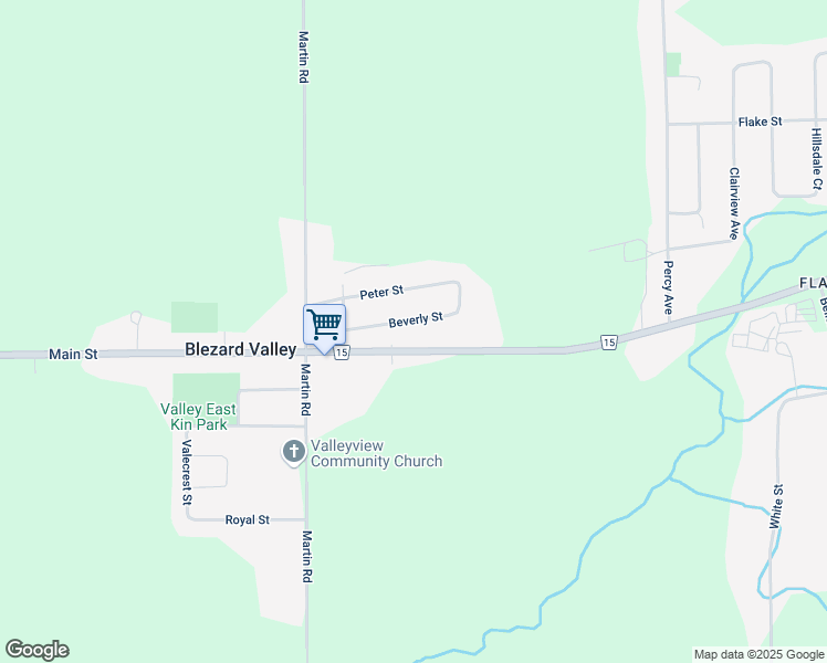 map of restaurants, bars, coffee shops, grocery stores, and more near 2561 Beverly Street in Blezard Valley