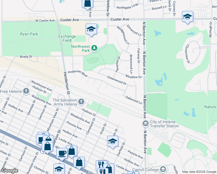 map of restaurants, bars, coffee shops, grocery stores, and more near 5 Century Ct in Helena