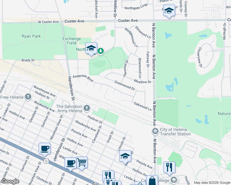 map of restaurants, bars, coffee shops, grocery stores, and more near 5 Century Court in Helena