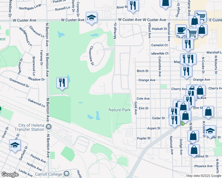 map of restaurants, bars, coffee shops, grocery stores, and more near 2522 McHugh Lane in Helena