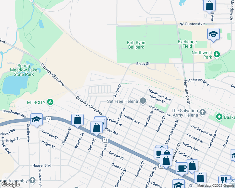map of restaurants, bars, coffee shops, grocery stores, and more near 1829 Waukesha Ave in Helena