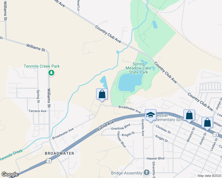 map of restaurants, bars, coffee shops, grocery stores, and more near Broadwater Avenue in Helena