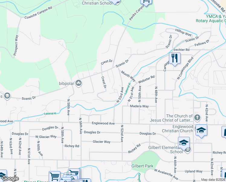 map of restaurants, bars, coffee shops, grocery stores, and more near 800 Cobblestone Place in Yakima