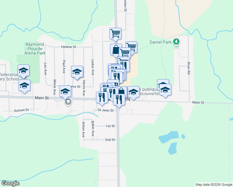 map of restaurants, bars, coffee shops, grocery stores, and more near 3045 Old Highway 69 in Sudbury