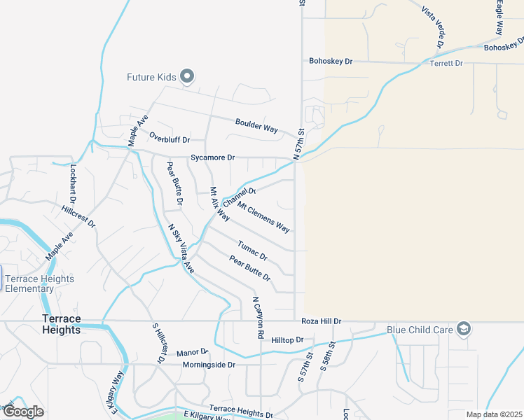 map of restaurants, bars, coffee shops, grocery stores, and more near 5401 Mount Clemens Way in Yakima