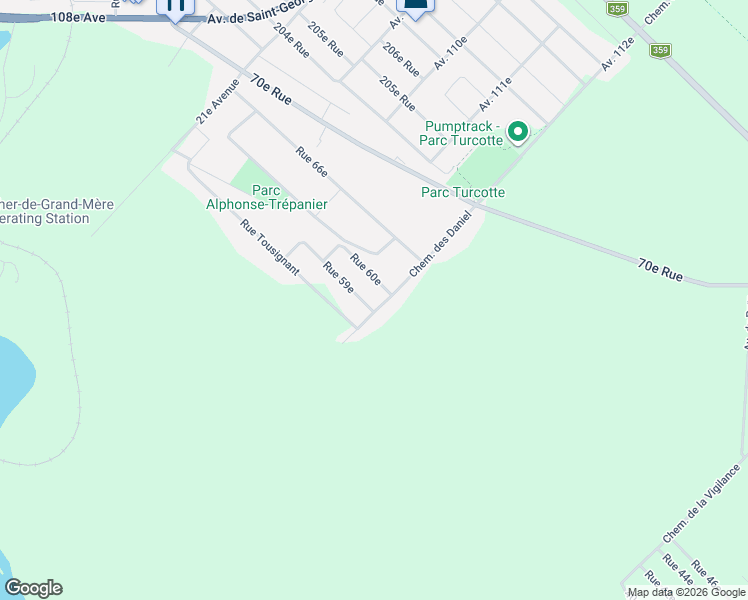map of restaurants, bars, coffee shops, grocery stores, and more near 625 Chemin des Daniel in Shawinigan