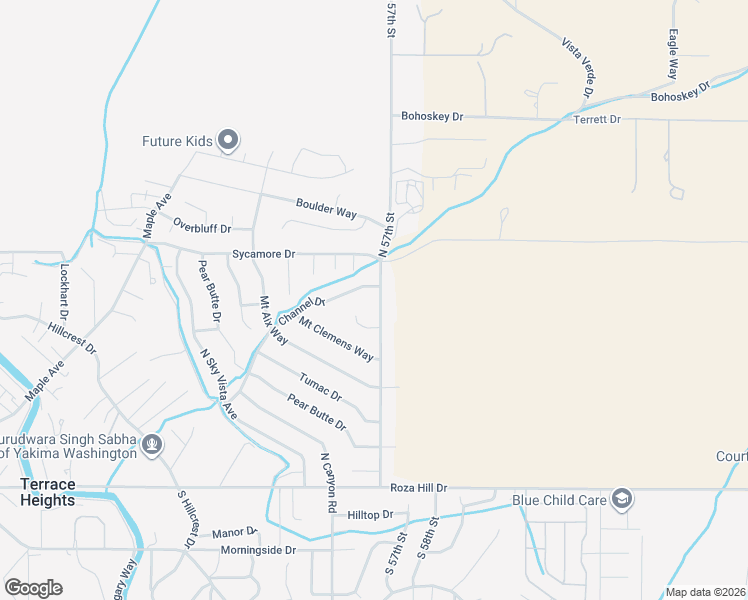 map of restaurants, bars, coffee shops, grocery stores, and more near 710 N 57th St in Yakima
