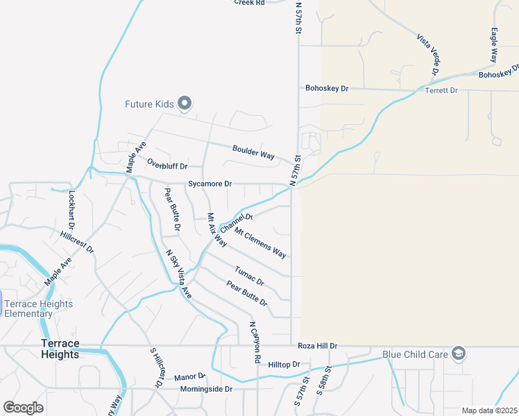 map of restaurants, bars, coffee shops, grocery stores, and more near 5405 Channel Drive in Yakima