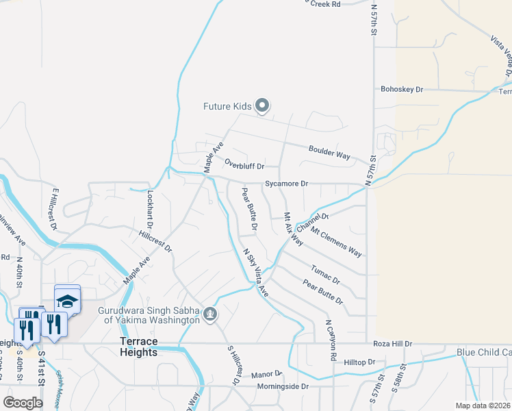 map of restaurants, bars, coffee shops, grocery stores, and more near 706 Tumac Dr in Yakima
