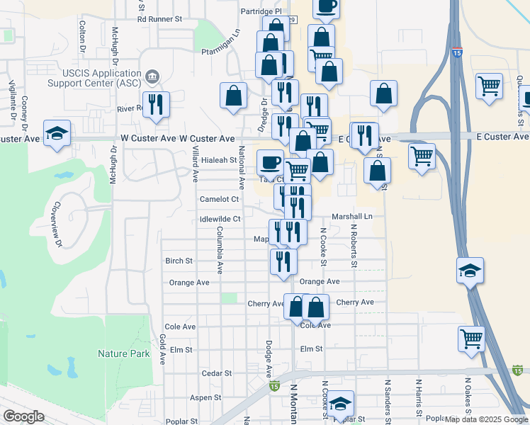 map of restaurants, bars, coffee shops, grocery stores, and more near 1021 Enterprise Drive in Helena