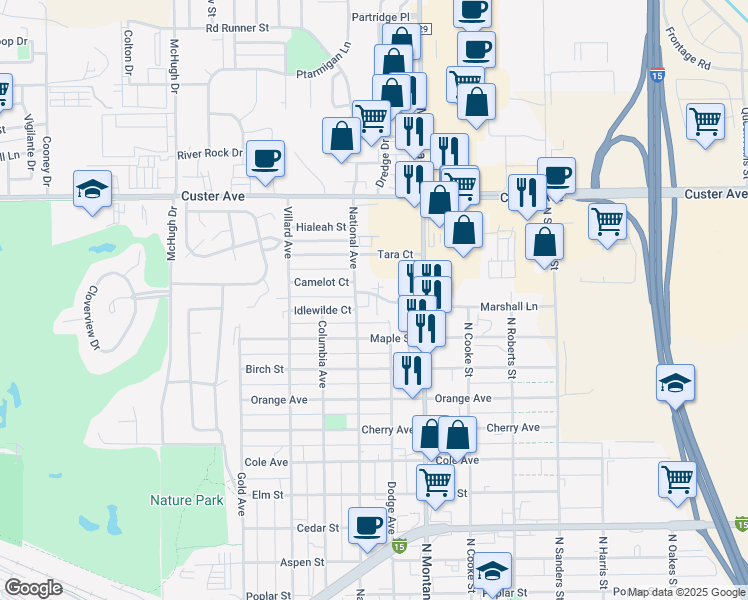 map of restaurants, bars, coffee shops, grocery stores, and more near 1021 Enterprise Drive in Helena