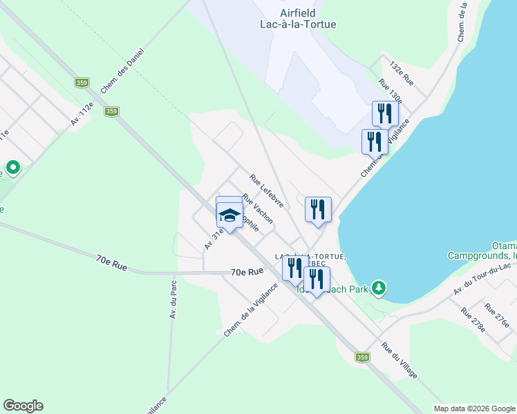 map of restaurants, bars, coffee shops, grocery stores, and more near 141 Rue Vachon in Shawinigan