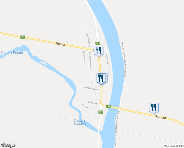 map of restaurants, bars, coffee shops, grocery stores, and more near 59 Chemin de la Côte-Saint-Paul in Saint-Stanislas-de-Champlain