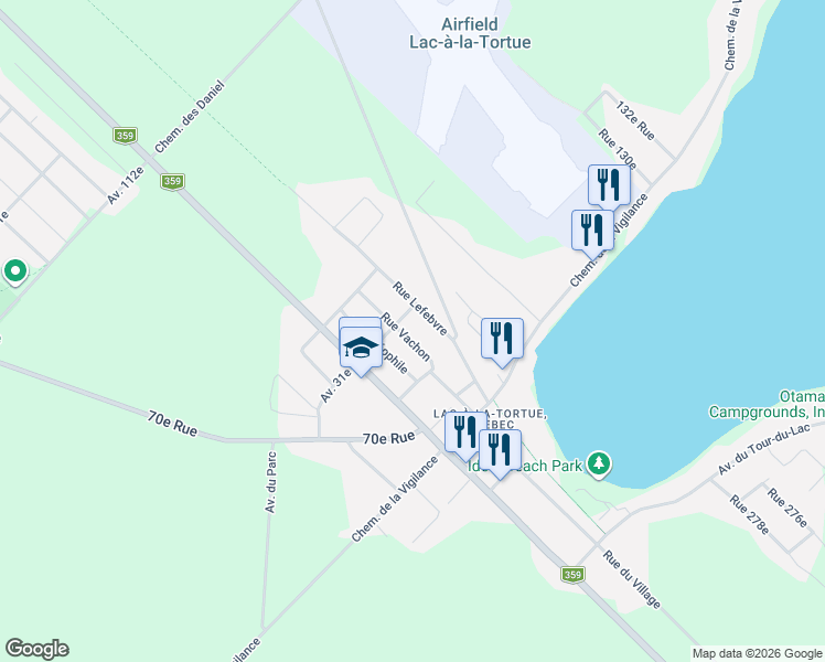 map of restaurants, bars, coffee shops, grocery stores, and more near 141 Rue Vachon in Shawinigan