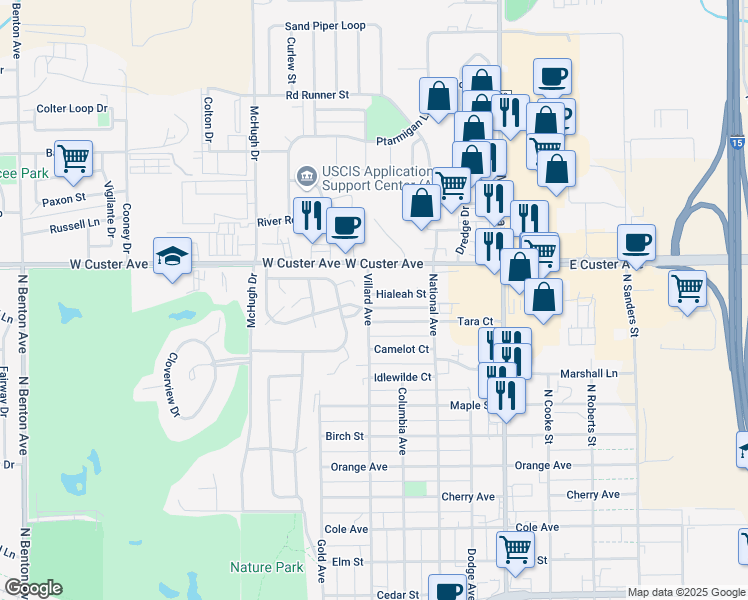 map of restaurants, bars, coffee shops, grocery stores, and more near 801 Hialeah Street in Helena